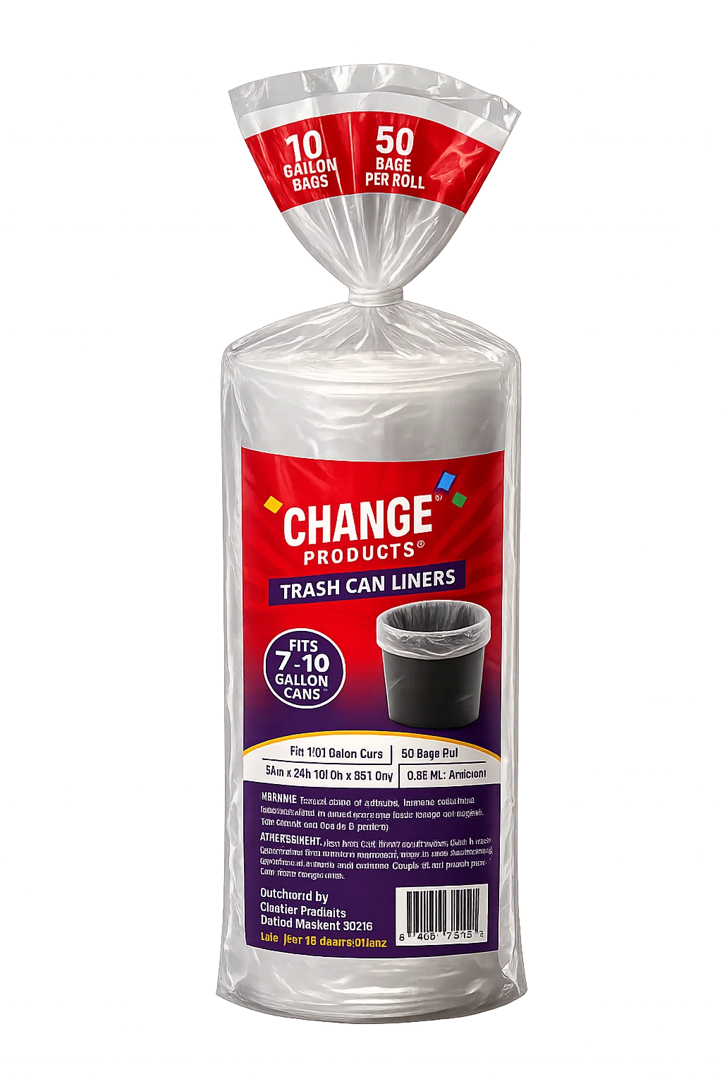 10 Gallon Trash Bags, Clear 50ct