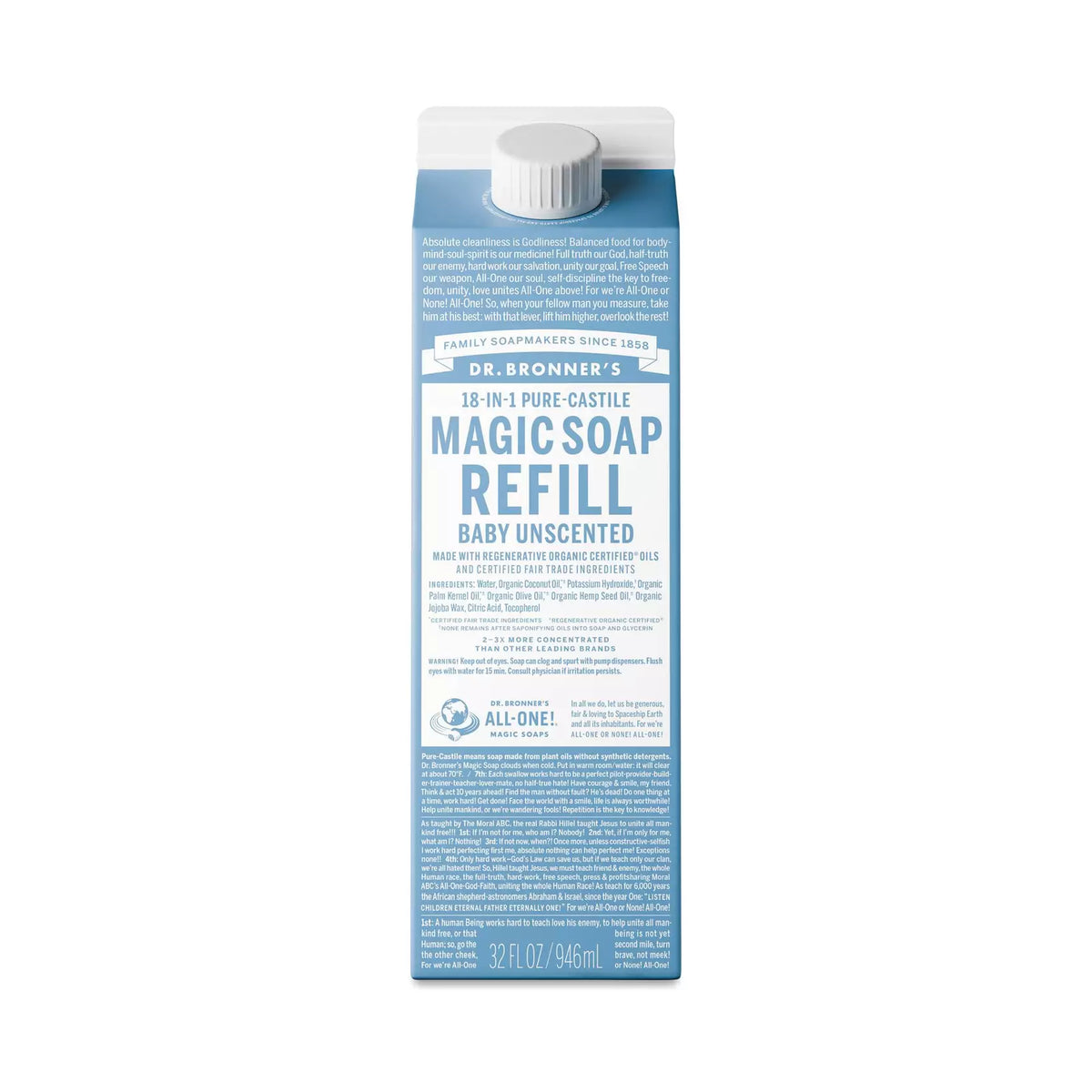 Dr. Bronner's Magic Soap Refill - Baby Unscented