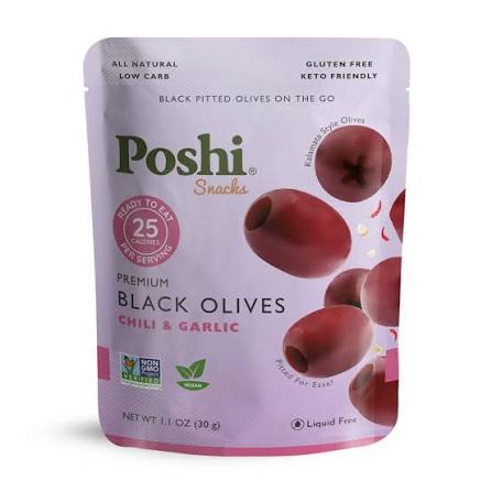Poshi Snacks Olives / Pickles - Black Olives - Chili and Garlic