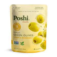 Poshi Snacks Olives / Pickles - Green Olives - Lemon and Rosemary