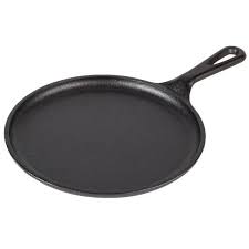 Round Pre-Seasoned Cast Iron Griddle with Handle 10"
